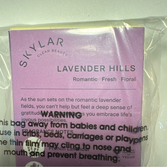 SKYLAR CLEAN BEAUTY Lavender Hills Rollerball .33oz Limited Edition Boxed New - Picture 3 of 11